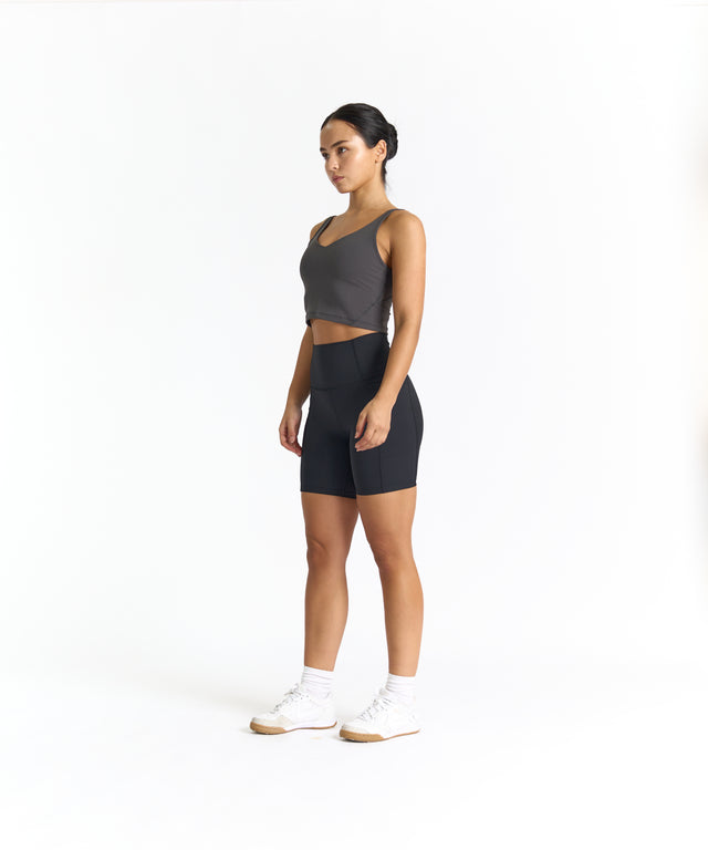 SwiftForm V-Neck Cropped Tank (with built in pads)