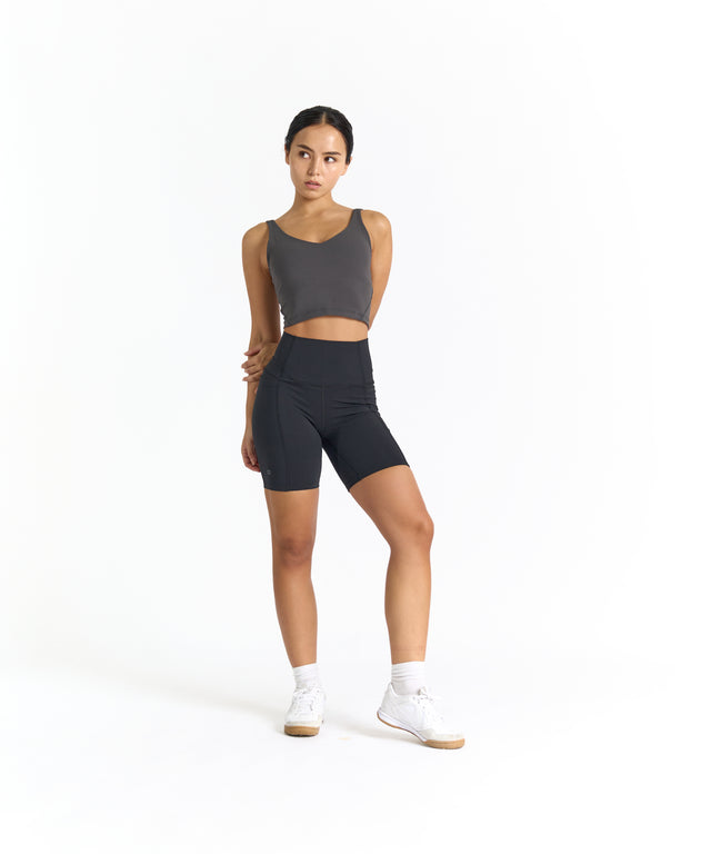 SwiftForm V-Neck Cropped Tank (with built in pads)
