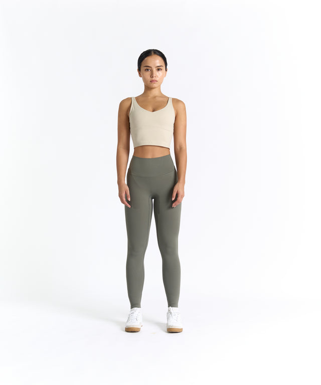 SwiftForm V-Neck Cropped Tank (with built in pads)