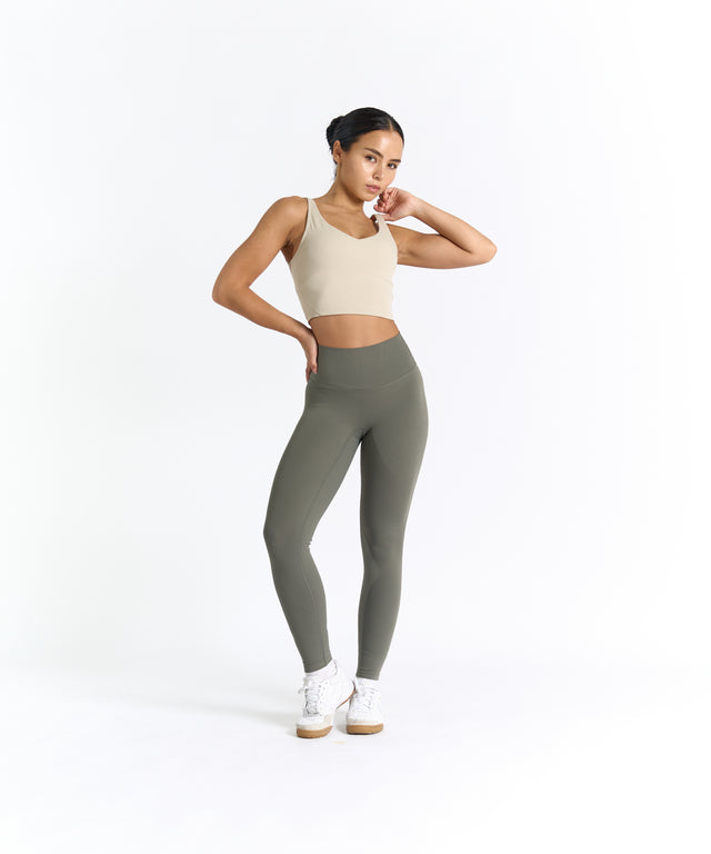 SwiftForm V-Neck Cropped Tank (with built in pads)