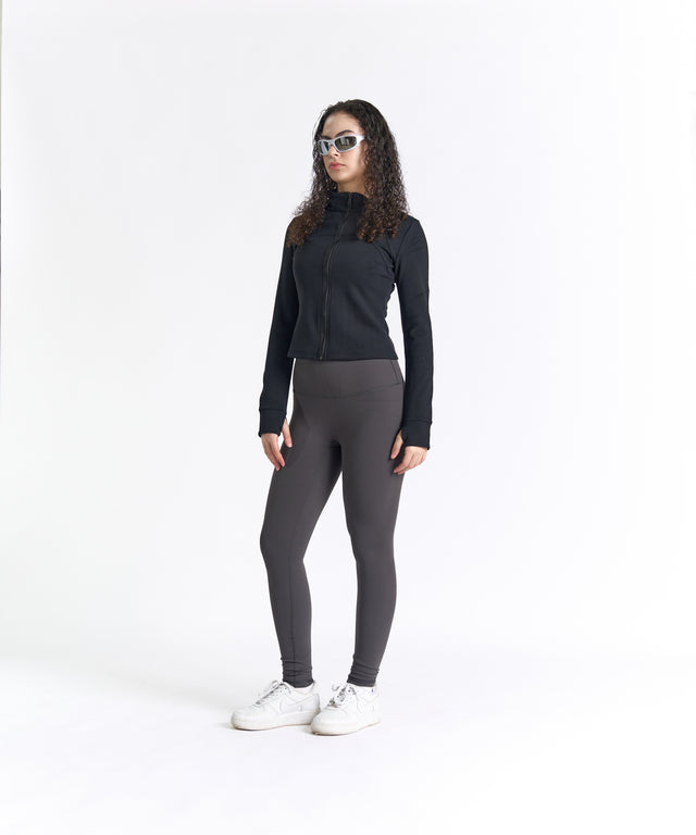 FlexEase Velvet Cropped Full-Zip Jacket