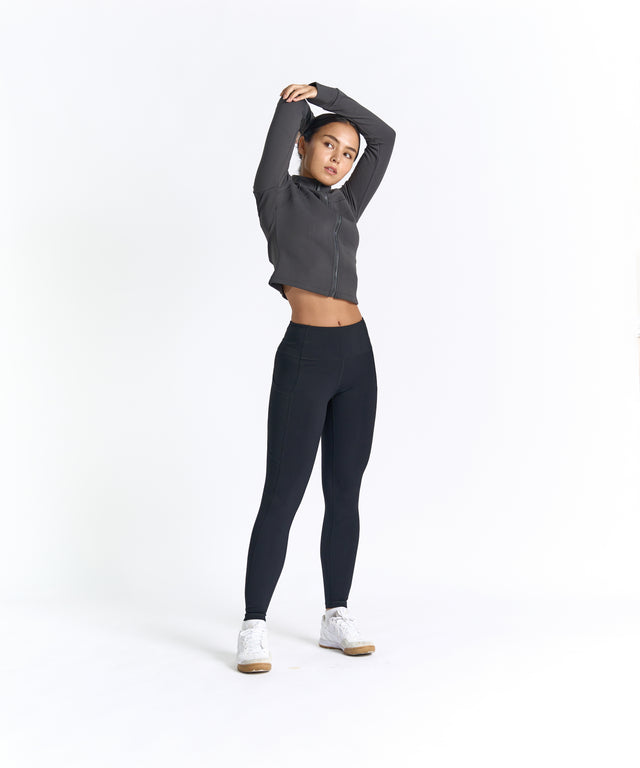 FlexEase Velvet Cropped Full-Zip Jacket