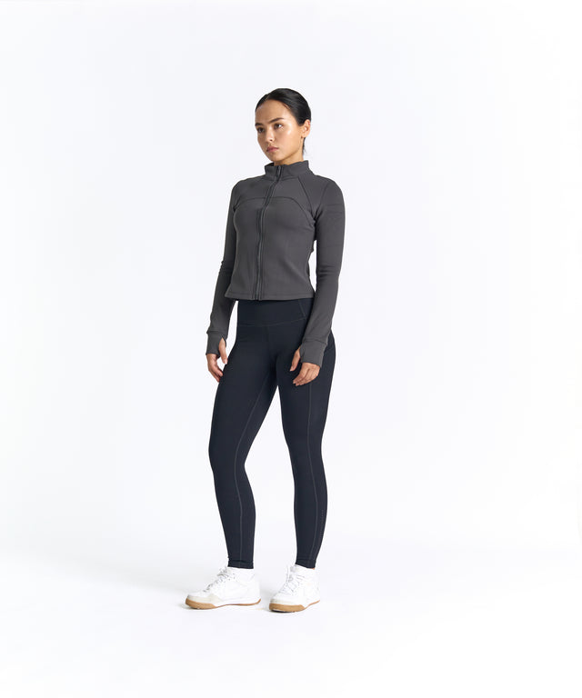 FlexEase Velvet Cropped Full-Zip Jacket