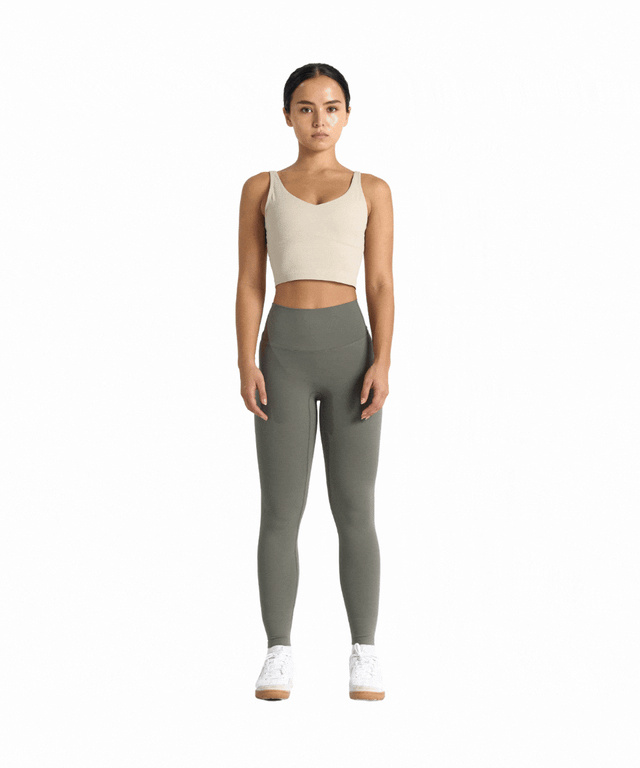 SwiftForm V-Neck Cropped Tank (with built in pads)
