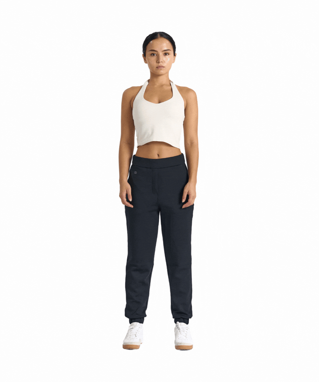 FlowForm Halter Low-Cut Cropped Top (with built in pads)