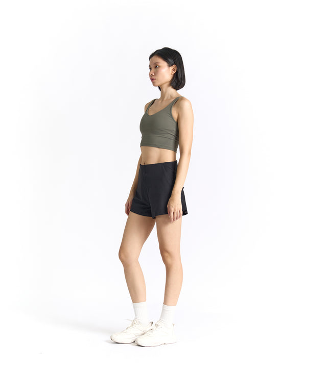 SwiftForm V-Neck Cropped Tank (with built in pads)