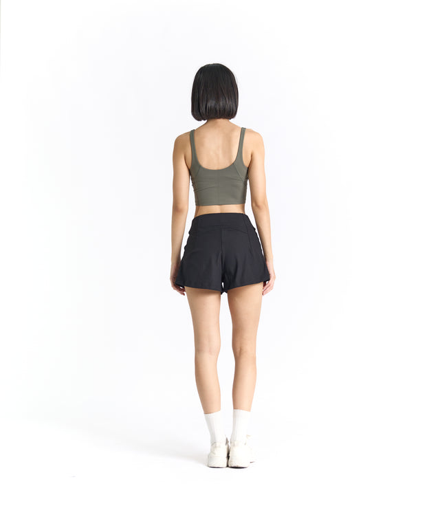 SwiftForm V-Neck Cropped Tank (with built in pads)