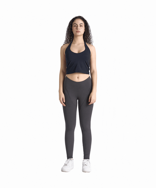 FlowForm Halter Low-Cut Cropped Top (with built in pads)
