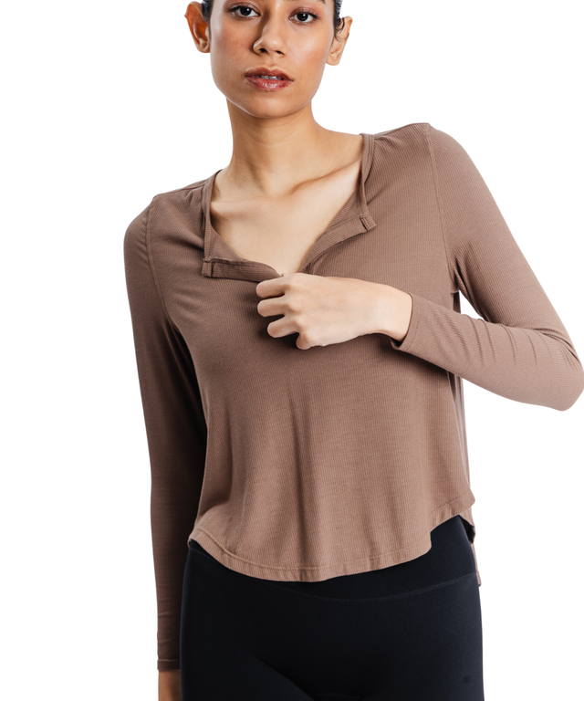 CozyEase Softly Ribbed Henley
