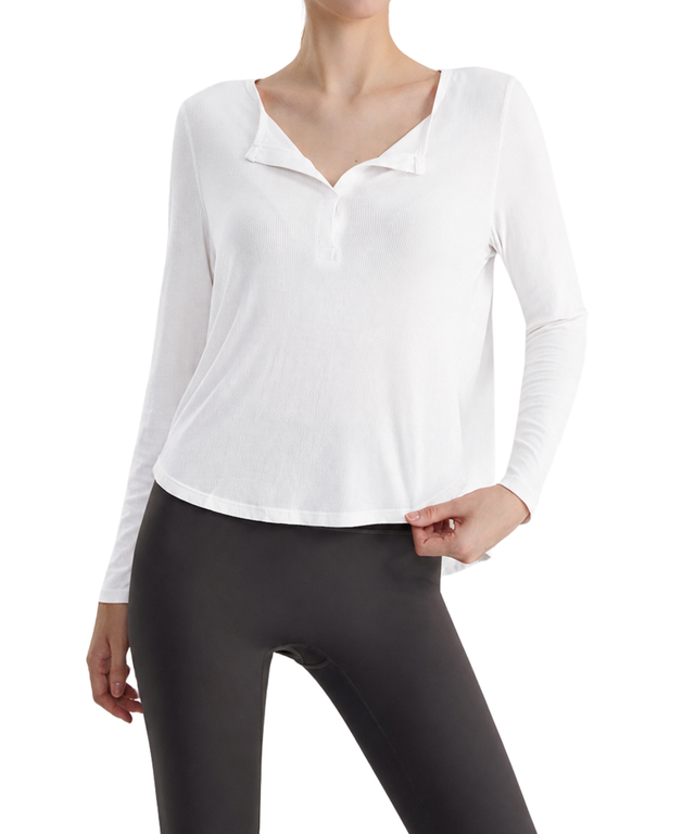 CozyEase Softly Ribbed Henley