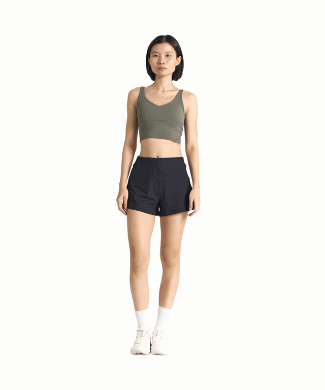SwiftForm V-Neck Cropped Tank (with built in pads)