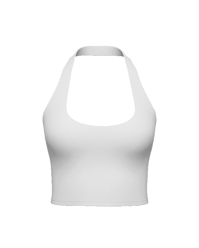 FlowForm Halter Low-Cut Cropped Top (with built in pads)