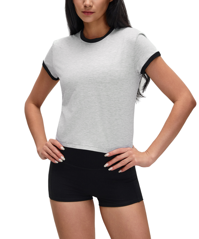 Contrast Trim Cotton Baby Tee