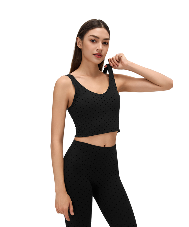 SwiftForm V-Neck Cropped Tank (Polka Dot Edition)