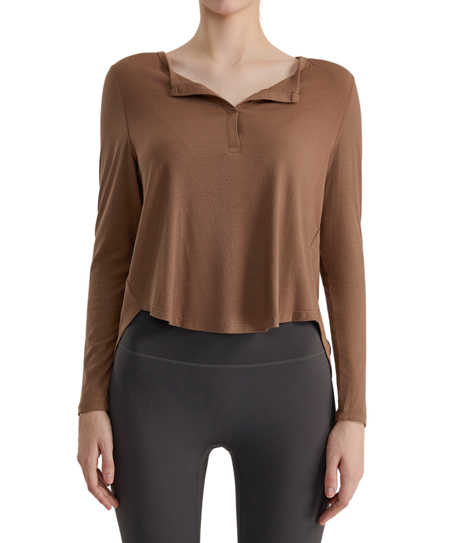 CozyEase Softly Ribbed Henley