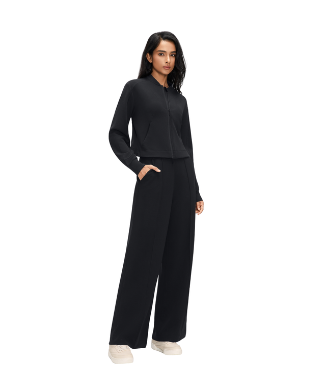 CloudEase Ultra-Soft Wide-Leg Pintuck Trousers
