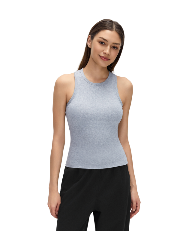 CloudEase High-Neck Soft Ribbed Tank (with removable pads)