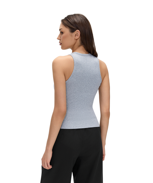 CloudEase High-Neck Soft Ribbed Tank (with removable pads)