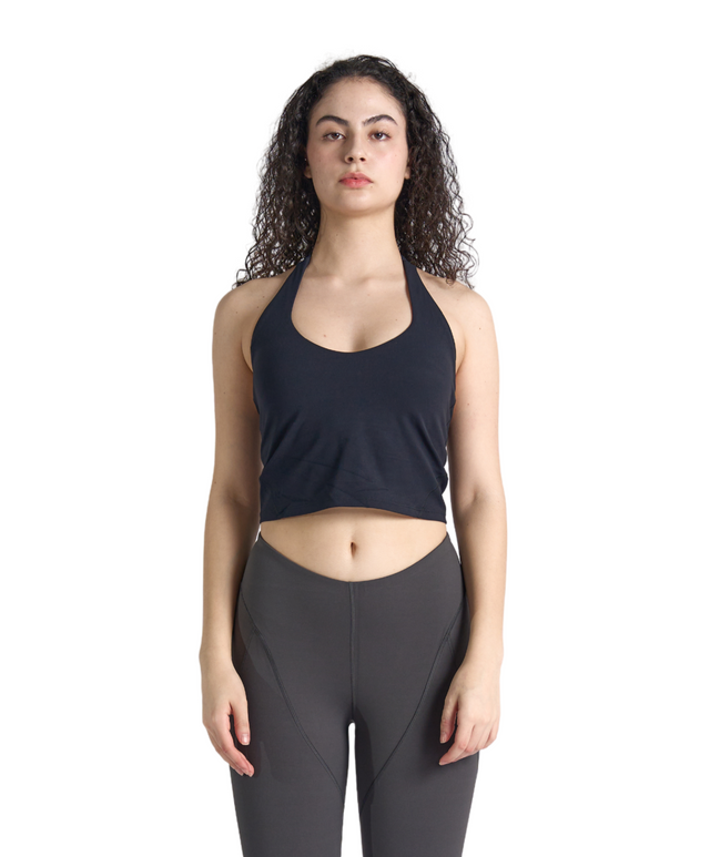 FlowForm Halter Low-Cut Cropped Top (with built in pads)