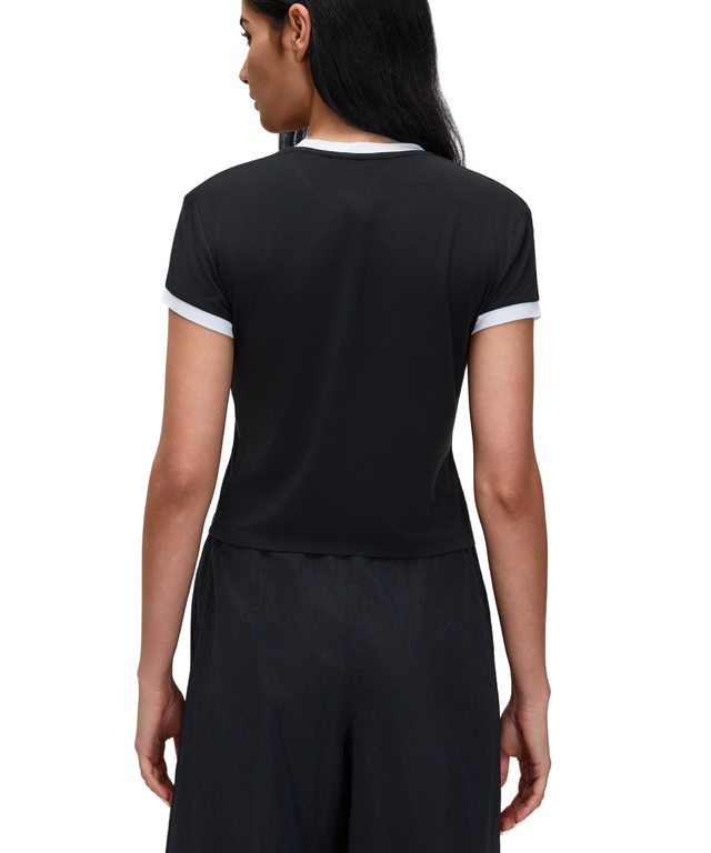Contrast Trim Cotton Baby Tee