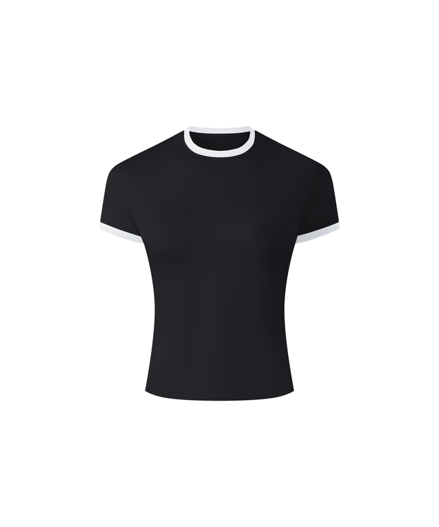 Contrast Trim Cotton Baby Tee