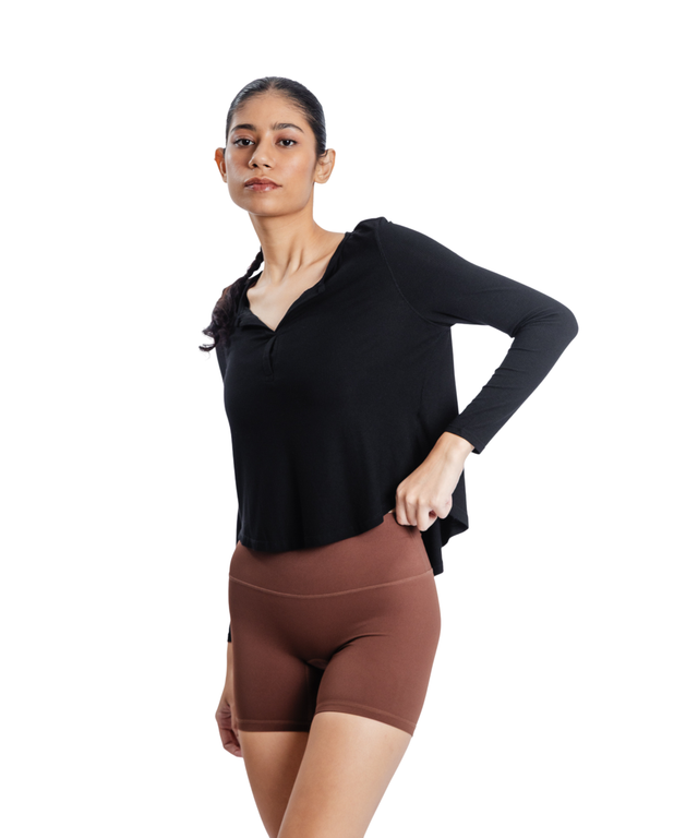 CozyEase Softly Ribbed Henley