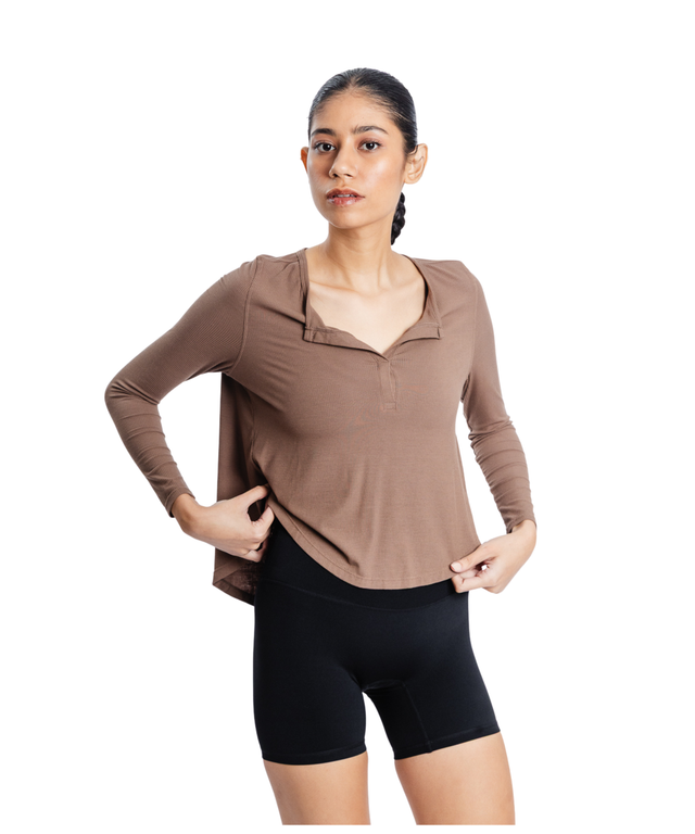 CozyEase Softly Ribbed Henley