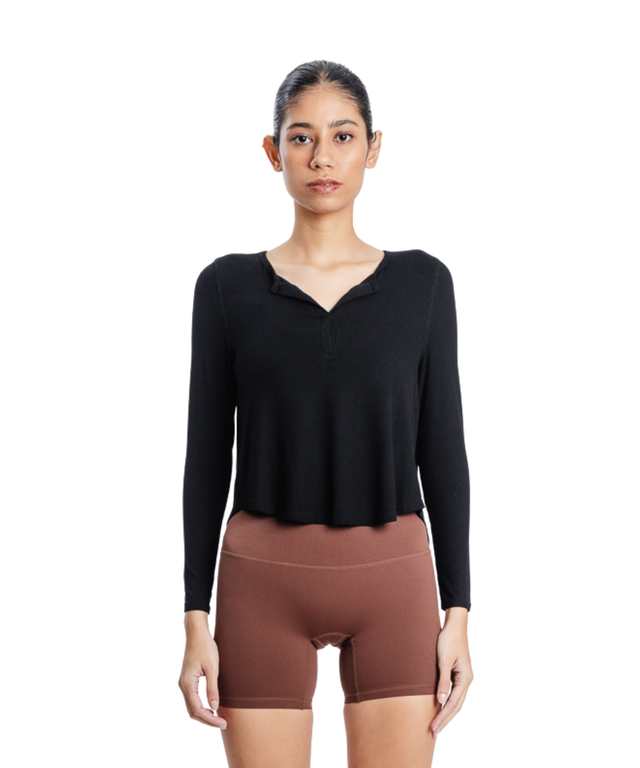 CozyEase Softly Ribbed Henley