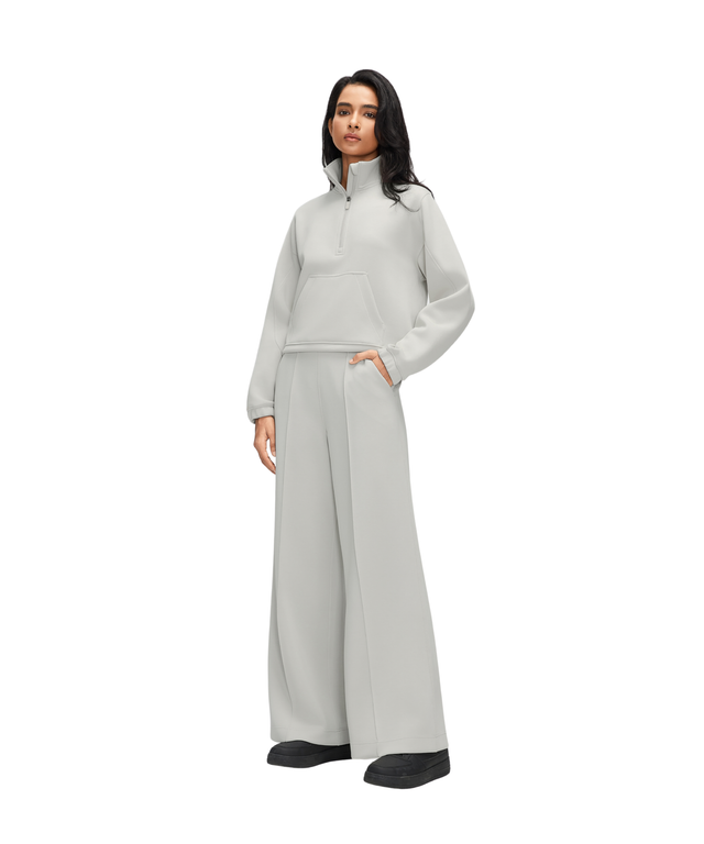 CloudEase Ultra-Soft Wide-Leg Pintuck Trousers