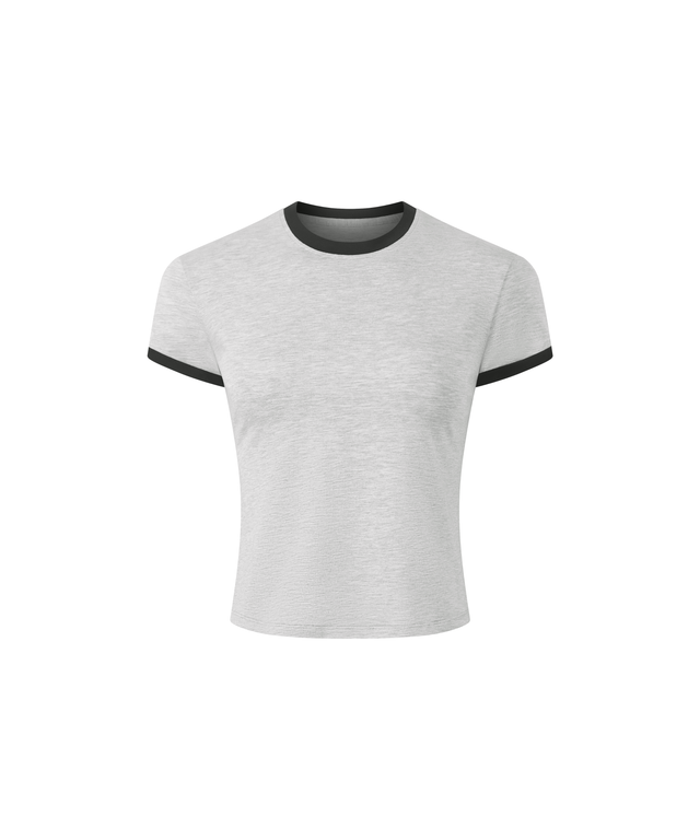 Contrast Trim Cotton Baby Tee