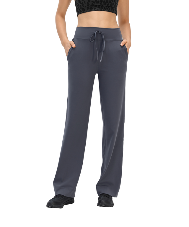 FlexEase Drawstring Straight-Leg Pants