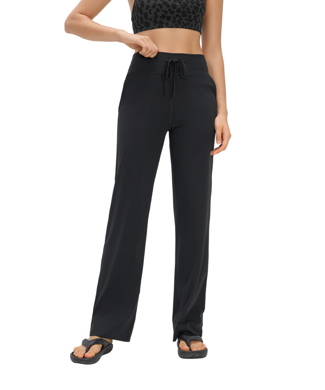 FlexEase Drawstring Straight-Leg Pants