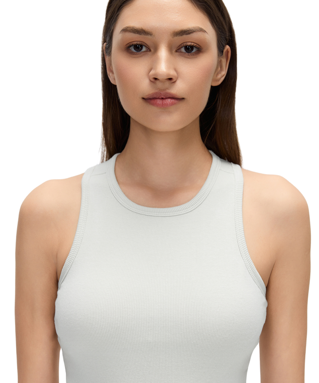 CloudEase High-Neck Soft Ribbed Tank (with removable pads)
