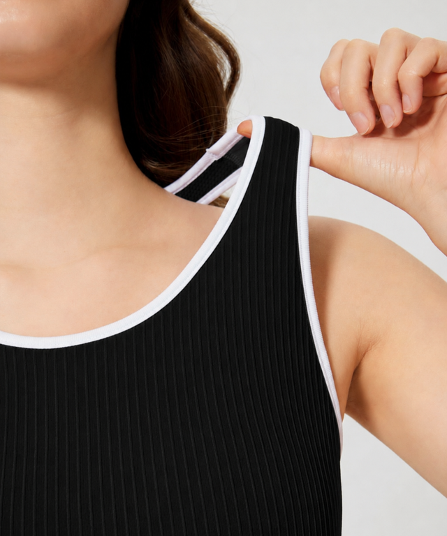 RibForm Two-Tone Racerback Tank (with removable pads)