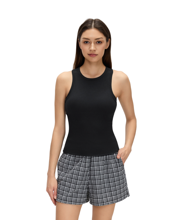 CloudEase High-Neck Soft Ribbed Tank (with removable pads)