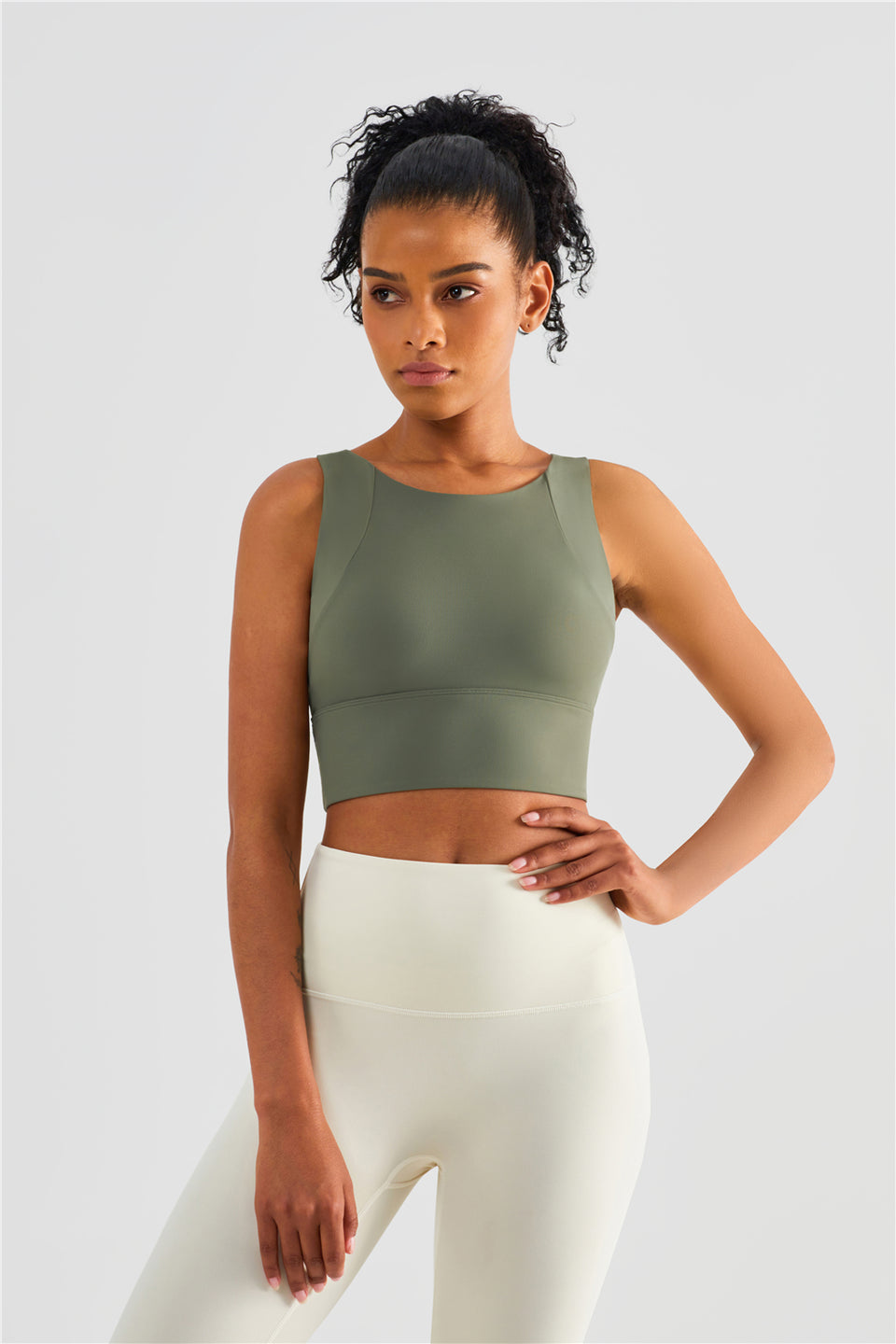 SATINLUX HIGH NECK TANK (w/ non-removable pads)